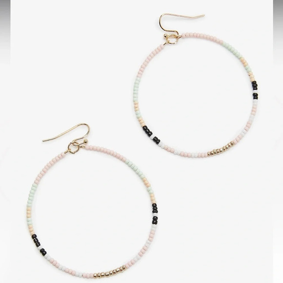 2/$10 NWT Maurice’s Beaded Hoop Drop Earrings - Picture 1 of 4